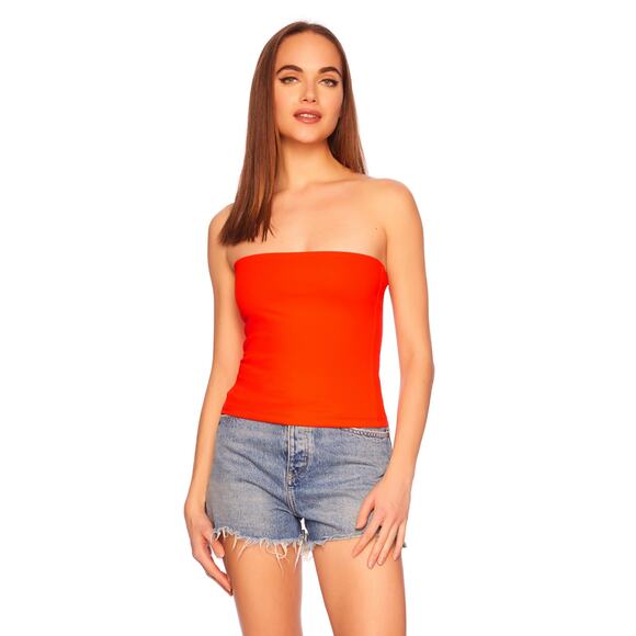 Susana Monaco Essential Strapless Tube Top Popsicle Orange XS NWT - Picture 1 of 10